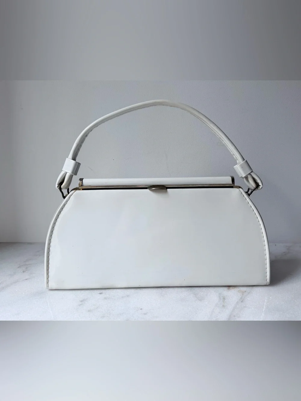 Vintage Classic White Top-Handle Women's Bag by Aetna USA.